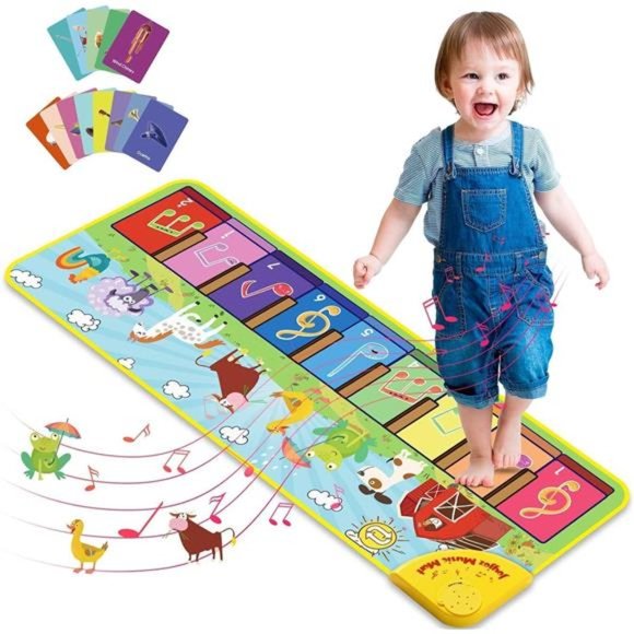 Baby Musical Mats with 25 Music Sounds, Musical Toys Floor Piano Keyboard Mat - Picture 1 of 6